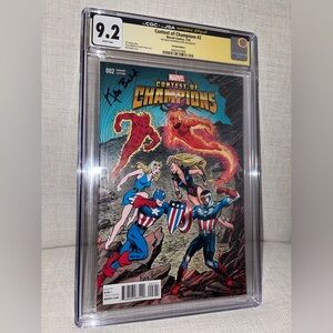 CONTEST OF CHAMPIONS #2 Bald Variant Cover CGC 9.2 Signed by GWR Artist KEN BALD